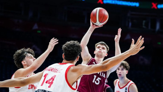 "Real Madrid" saspēlnieku duelī Latvija Eiropas U18 čempionātu turpinās pret Beļģiju