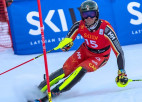 Baltijas kausā FIS slalomā Itālijā 2. dienā uzvaras citām valstīm – Norvēģijai un Šveicei