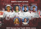 Latvijas šautriņu metēji ar uzvarām sāk jauniešu Eiropas kausa posmu Rīgā
