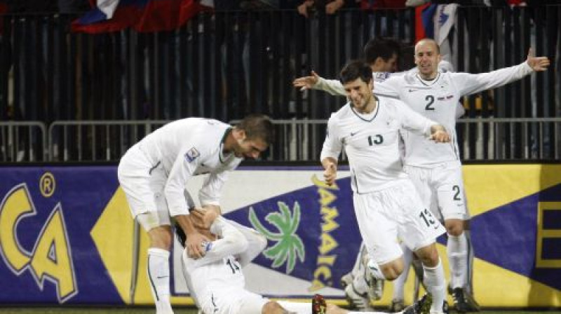 Slovēnijas futbolisti 
Foto: AFP/Scanpix