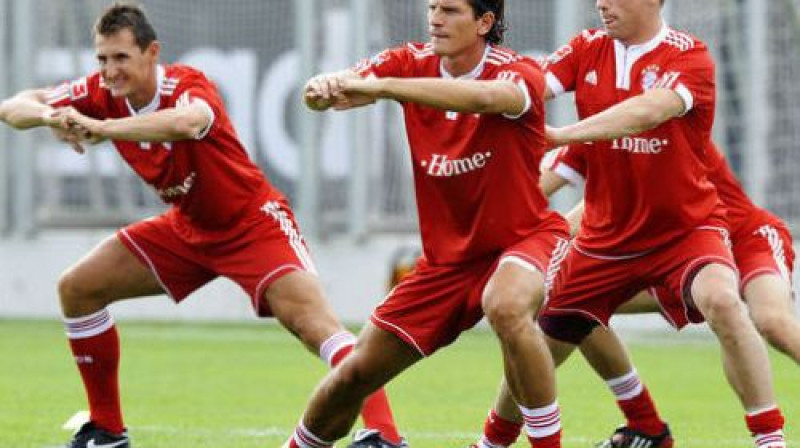 Trīs vadošie "Bayern" uzbrucēji - Miroslavs Kloze, Mario Gomezs un Ivica Oličs
Foto: APF/Scanpix