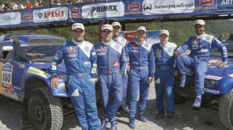 ''Silk Way Rally'' trīs ātrākās ekipāžas
Foto: www.volkswagen-motorsport.com