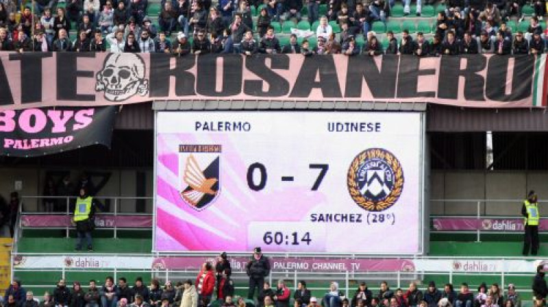 Rezultāta tablo ''Palermo'' stadionā
Foto: digitale/Scanpix
