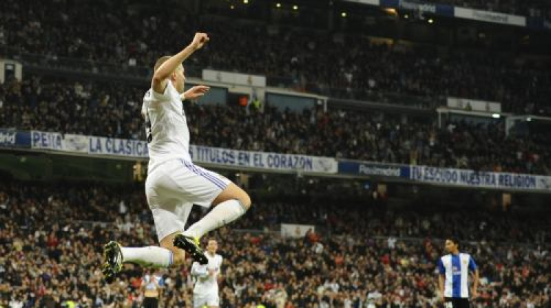 Karims Benzemā ("Real Madrid") pēdējos trīs Spānijas čempionāta mačos ikkatrā guvis pa diviem vārtiem
Foto: AFP/ Scanpix