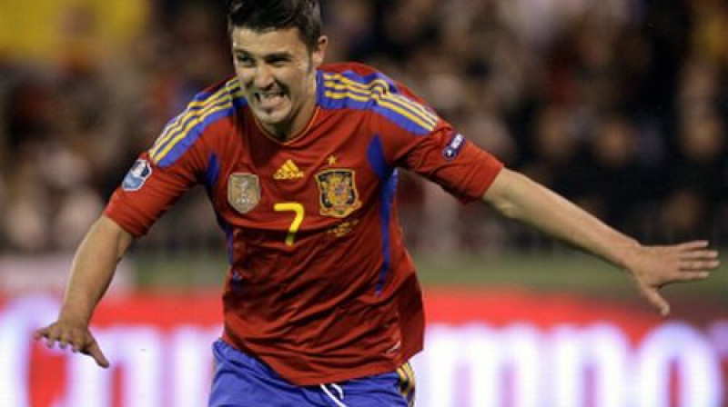 Davids Vilja, apsteidzot Raulu, kļuva par visu laiku rezultatīvāko Spānijas izlases futbolistu
Foto: AP/Scanpix