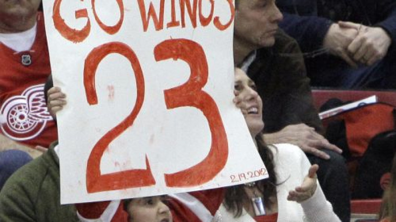 "Red Wings" 23. uzvara savu skatītāju priekšā pēc kārtas
Foto: AP/Scanpix