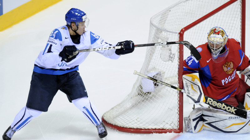 Mikaels Granlunds daudziem ir palicis atmiņā ar savu visnotaļ amizanto vārtu guvumu 2011.gada pasaules čempionāta pusfināla spēlē pret Krieviju
Foto: AP/Scanpix