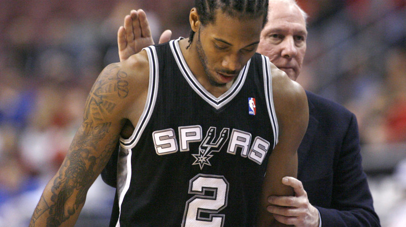 Kavai Lenards un "Spurs" galvenais treneris Gregs Popovičs
Foto: AP/Scanpix