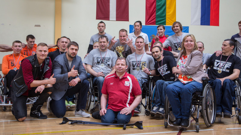 Ratiņbasketbola komanda "VEF Rīga" - "Rīgas kausa'2014" uzvarētāja. 
Foto: ratinbasketbols.lv