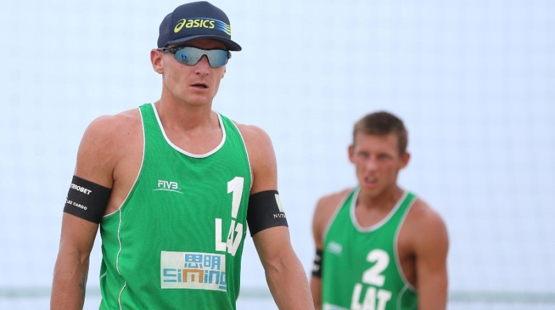 Mārtiņš Pļaviņš un Haralds Regža
Foto: FIVB