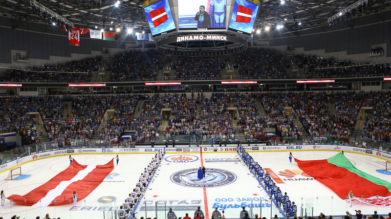 Minskas "Dinamo" pret Rīgas "Dinamo"
Foto: hcdinamo.by