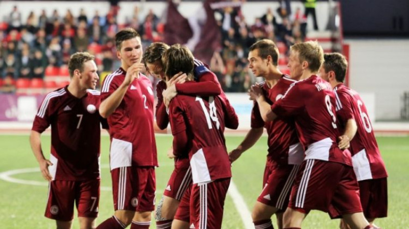Latvijas futbola izlase apsveic Jāni Ikaunieku ar vārtu guvumu
Foto: Latvijas Futbola federācija