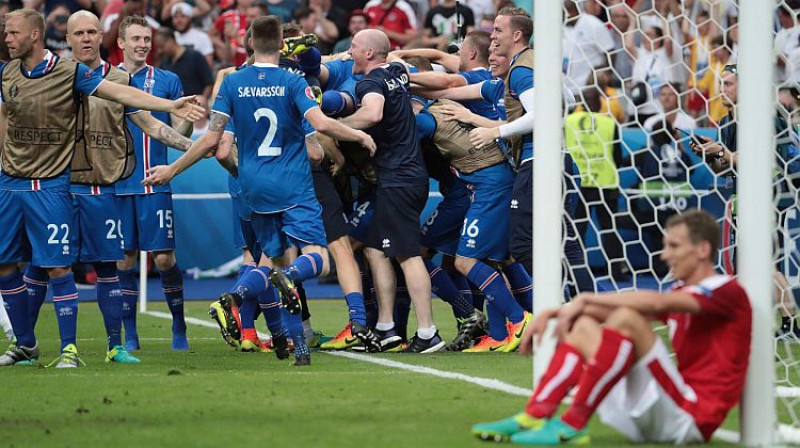 Islande atzīmē uzvaras vārtu guvumu 
Foto: AFP/Scanpix