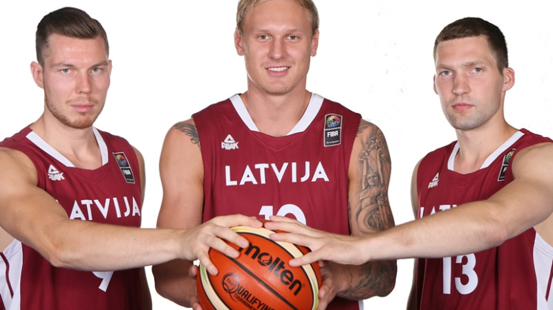 Dairis Bertāns, Jānis Timma un Jānis Strēlnieks
Foto: fiba.com