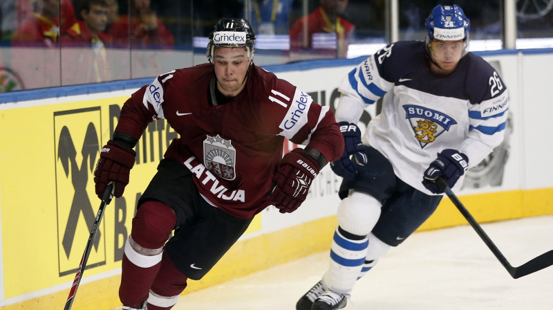 Kristaps Sotnieks un Jarko Immonens pasaules čempionātā
Foto: AP/Scanpix