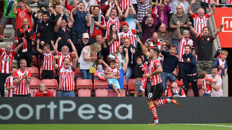 ''Southampton'' vienīgo vārtu autors Čārlijs Ostins
Foto: AFP/Scanpix