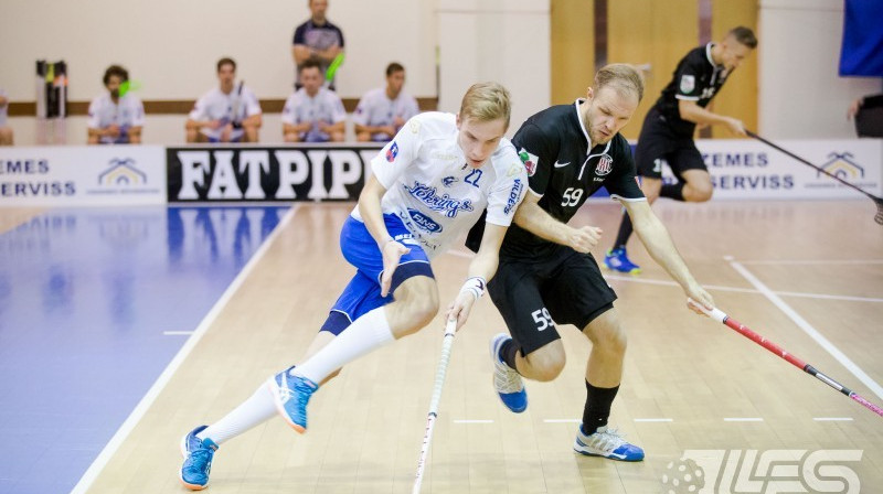 Moments no mača starp komandām "Lekrings" un FK "Kurši"
Foto: Raivo Sarelainens, floorball.lv