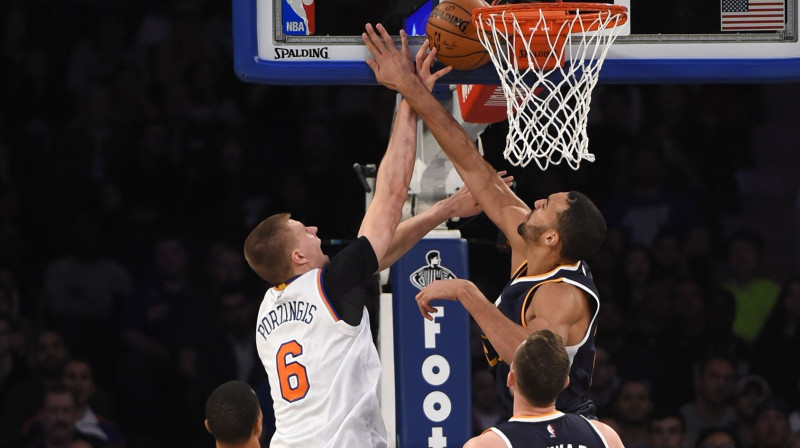 Kristaps Porziņģis un Rūdijs Gobērs
Foto: AP/Scanpix