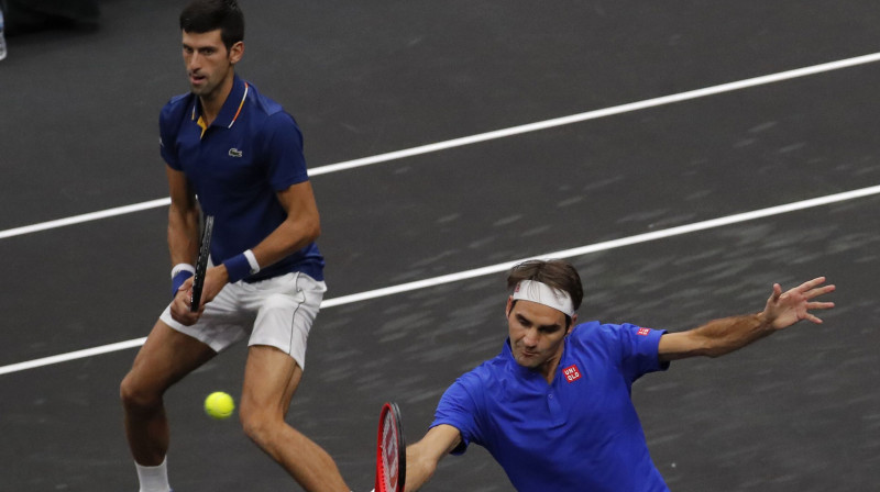 Novaks Džokovičs un Rodžers Federers. Foto: AP/Scanpix