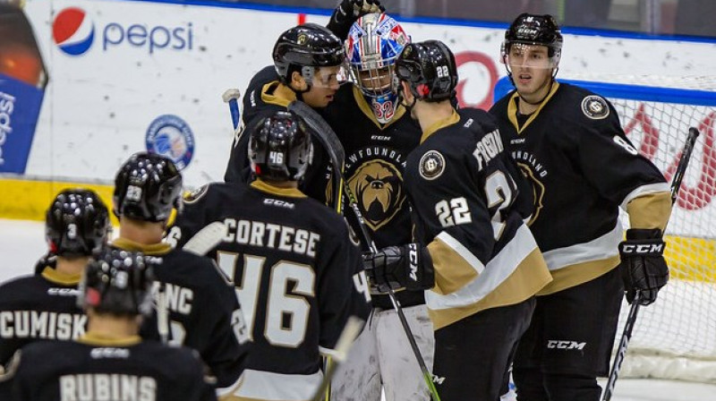 Kristiāna Rubīna "Growlers" izcīnīja otro uzvaru ECHL Austrumu finālā. Foto: "Growlers"