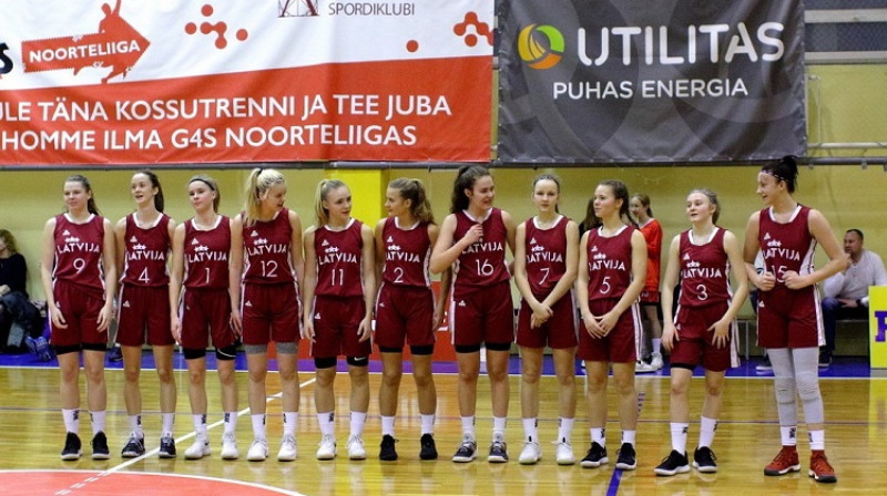 Latvijas U16 meitenes janvārī Tallinā. Foto: Siim Semiskar, basket.ee