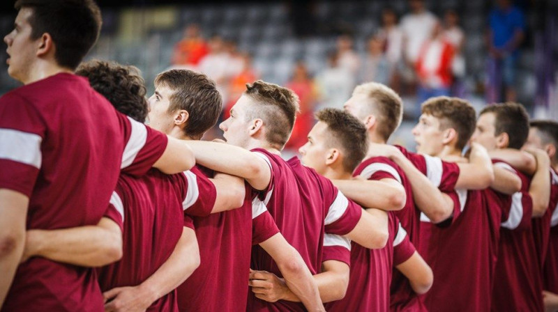 Latvijas U20 izlase 2019. gadā. Foto: FIBA