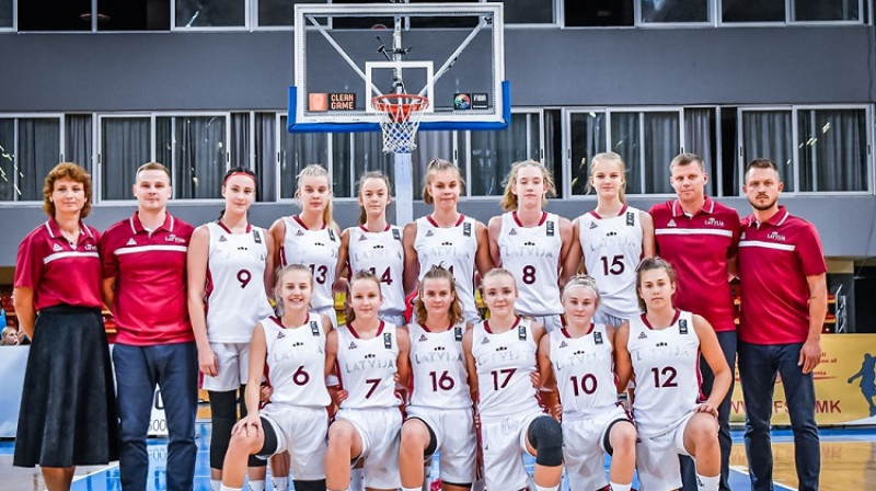 Latvijas U16 izlase 22. augustā. Foto: FIBA