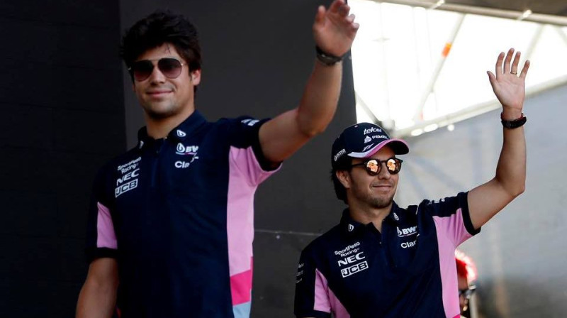 Lānss Strols un Serhio Peress. Foto: SportPesa Racing Point F1 Team