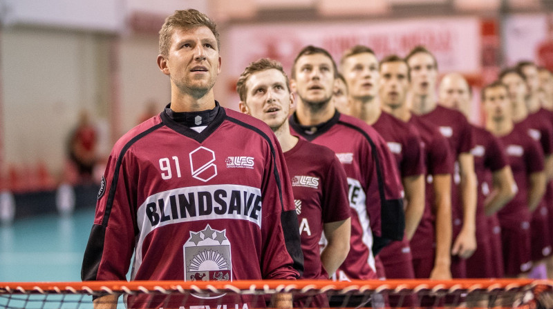 Normunds Krūmiņš (#91) Foto: Raivo Sarelainens, floorball.lv