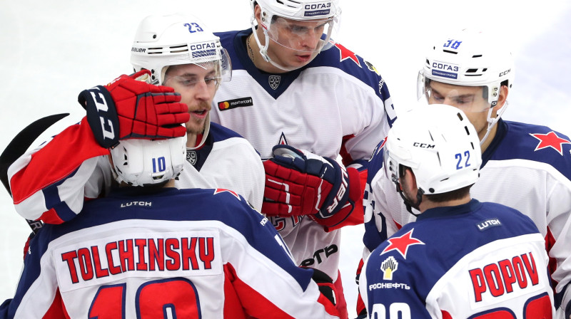 Maskavas CSKA hokejisti. Foto: Mikhail Tereshchenko/TASS/Scanpix