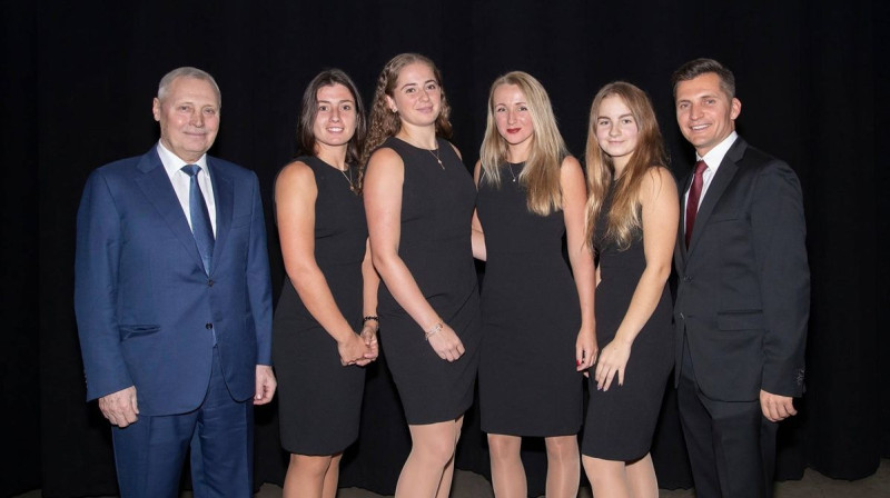 Latvijas sieviešu tenisa izlase Everetā. Foto: Fed Cup