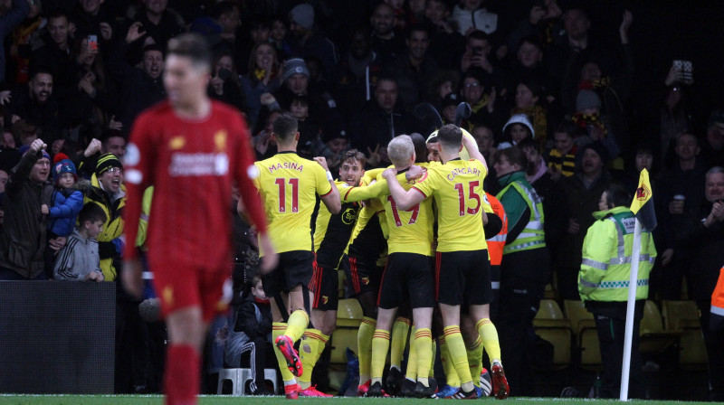 "Watford" triumfēja mačā pret "Liverpool". Foto: Imago Sport/Scanpix