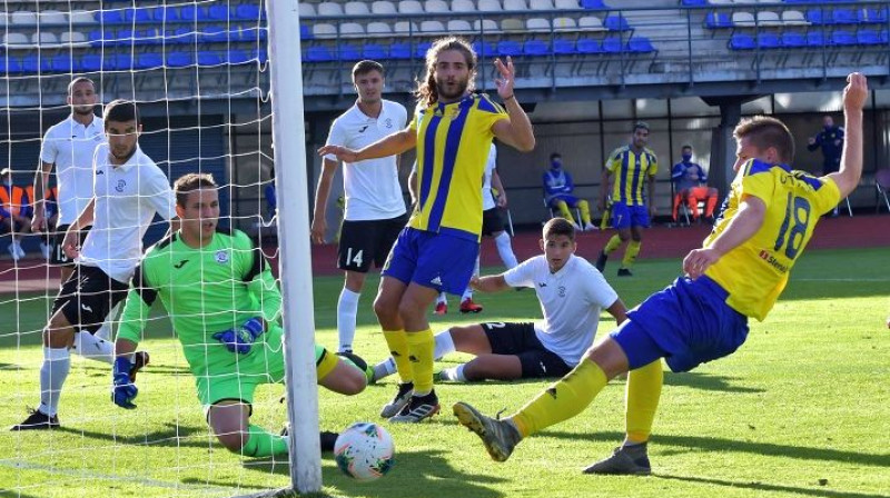 "Ventspils" apdraud viesu vārtus. Foto: Aivars Ķesteris, ventasbalss.lv