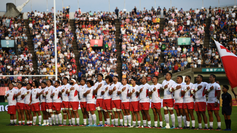 Tongas regbija izlase pirms 2019. gada PK mača pret Franciju Foto:AFP/Scanpix