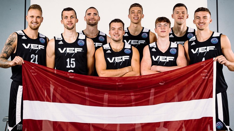 VEF basketbolistu apsveikums Latvijas neatkarības atjaunošanas dienā 4. maijā. Foto: VEF Rīga