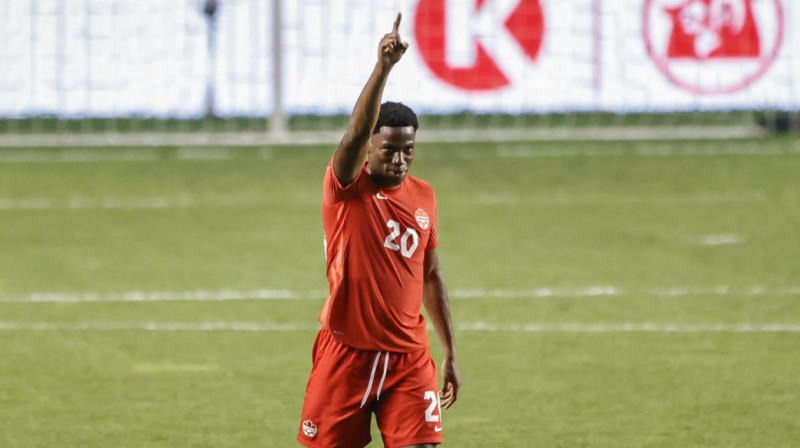 "Hat-trick" autors Kanādas izlasē Džonatans Deivids. Foto: Kamil Krzaczynski/AP/Scanpix