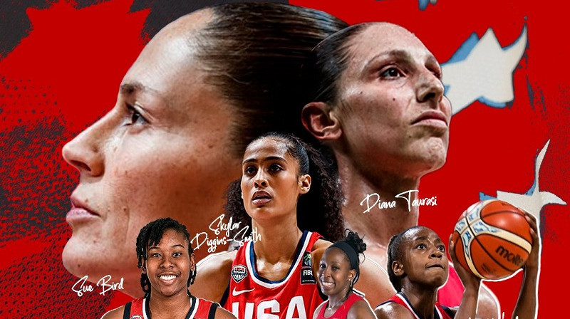 Sjū Bērda un Daiana Taurasi: četrkārtējas olimpiskās čempiones. Foto: USA Basketball