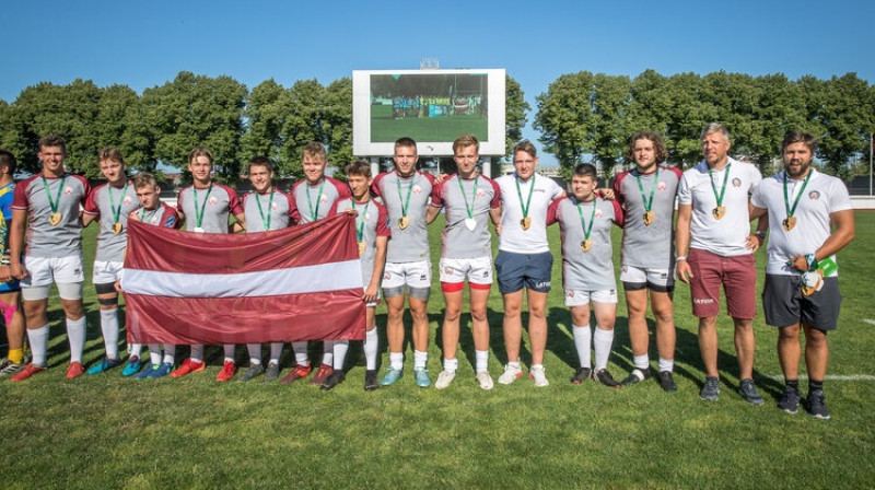 Latvijas U18 regbija-7 izlase. Foto: Zigismunds Zālmanis
