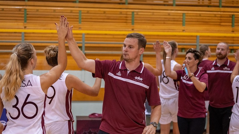 Matīss Rožlapa 2021. gada 28. jūlijā. Foto: FIBA