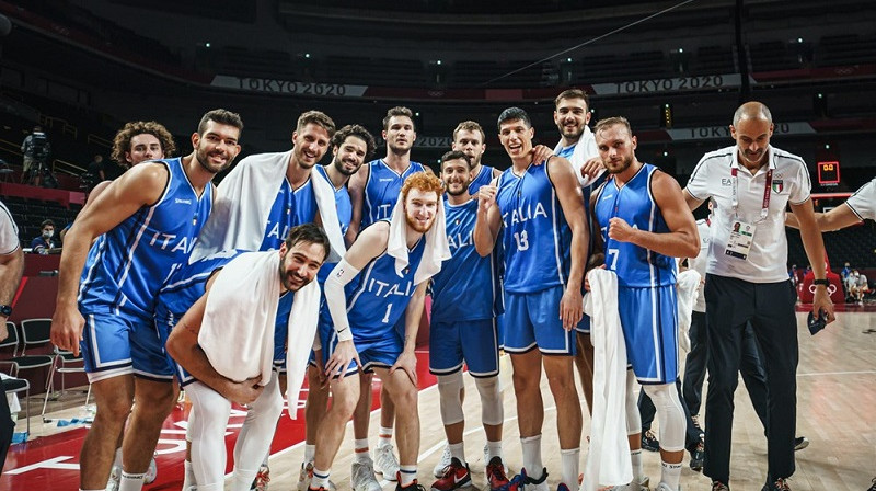 Itālijas basketbolisti spēlēs Tokijas ceturtdaļfinālā. Foto: FIBA