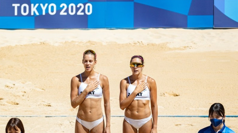 Tīna Graudiņa un Anastasija Kravčenoka. Foto: Mikus Kļaviņš, tokija2020.olimpiade.lv
