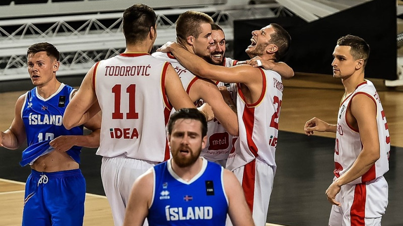 Melnkalnes izlases basketbolisti svin uzvaru pār Islandi. Foto: FIBA