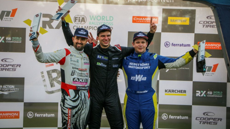 "Euro RX1" Rīgas posma pjedestāls. Foto: Edgars Beļakovs