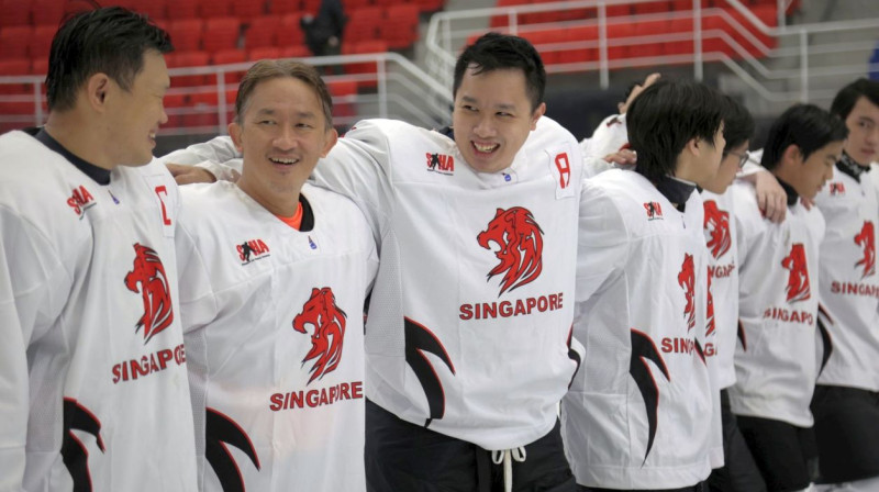 Singapūras izlases hokejisti. Foto: IIHF