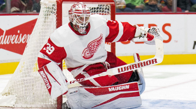 Detroitas "Red Wings" vārtsargs Alekss Nedeļkovičs. Foto: Bob Frid/USA Today Sports/Scanpix