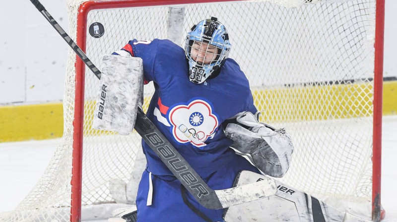 Taivānas hokeja izlases vārtsardze. Foto: IIHF