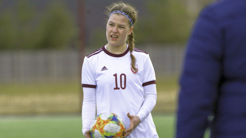 Latvijas U19 izlases futboliste Katrīna Jūlija Casno. Foto: LFF
