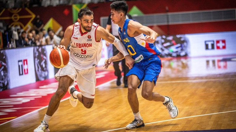 Libānas izlases basketbolists Serhio El Darvihs ar bumbu. Foto: FIBA