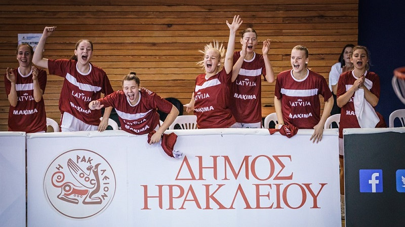Latvijas soliņš spēlē pret Itāliju. Foto: FIBA