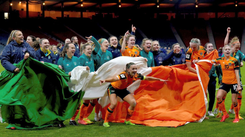 Īrijas sieviešu futbola valstsvienība. Foto: Steve Welsh/AP/Scanpix